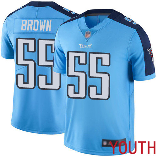 Tennessee Titans Limited Light Blue Youth Jayon Brown Jersey NFL Football #55 Rush Vapor Untouchable